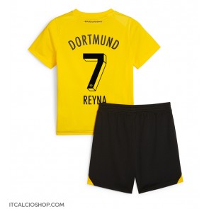Borussia Dortmund Giovanni Reyna #7 Prima Maglia Bambino 2023-24 Manica Corta (+ Pantaloni corti)